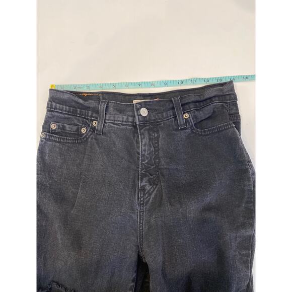 Levi’s Perfectly Slimming Bootcut 512 Sz 10M Distressed Cotton Stretchy Charcoal - Picture 11 of 16